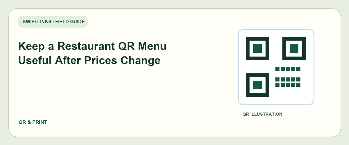 Keep a Restaurant QR Menu Useful After Prices Change